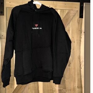 FUERZA Black Hoodie Pullover Hooded Sweatshirt Mens Size XL Logo Graphic